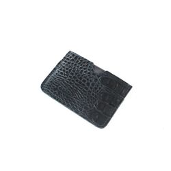 Porte-cartes réversible crocodile noir