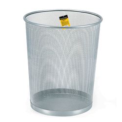 Wastepaper basket, LARGE 20 l, metal, silver, BRAUBERG "Germanium"