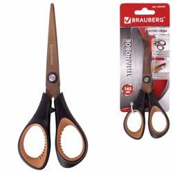 Scissors BRAUBERG "Heavy Duty", 165 mm, super, Titan-coated, 2-sided sharpening, blister