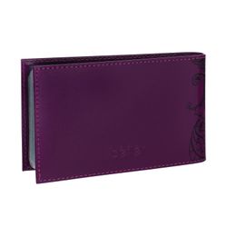 BEFLER / Card holder "Guipure" for 40 cards, genuine leather, embossing, purple