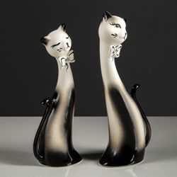 Керамика ручной работы / Set of figurines "Sweet couple cats" 28 cm