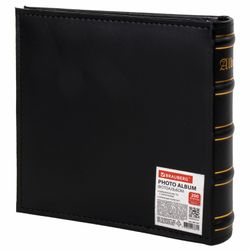 Photo album BRAUBERG "Autumn" for 200 photos 10x15 cm, under the skin, paper pages, box, black