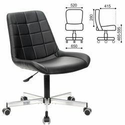 BRABIX / Armchair "Deco MG-316", without armrests, silver five-beam, eco-leather, black, 532080.