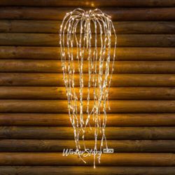 Kaemingk / Светодиодное украшение Каскад серебряный 1 м, 220 теплых белых LED ламп с мерцанием, IP44