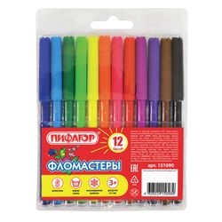 PYTHAGORAS markers, 12 colors, ventilated cap