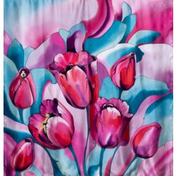 Silk scarf "Tulips"