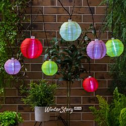 Kaemingk / Solar string Summer Vibes 4.5 m, 8 multicolor cold white LED bulbs, black PVC, IP44