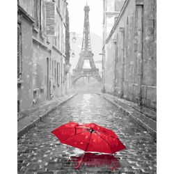 Опт-картина / Peinture par numéros 40x50 Parapluie rouge