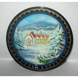 Сувениры из Н.Тагила / Souvenirs from N. Tagil / Tray "Subject painting. Landscape №26", 17 cm