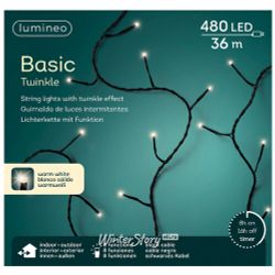 Kaemingk / Guirlande LED filament volumétrique 36 m, 480 lampes LED blanc chaud, PVC noir, contrôleur, IP44