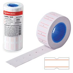 Label tape 21х12 mm, rectangular, white, set of 5 rolls, 600 PCs., BRAUBERG