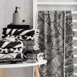 Этель / Terry towel Foglie black, 70x130 cm, 100% chl, velor, 420 g / m2