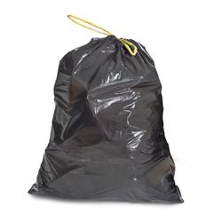 ОФИСМАГ / Garbage bags 60 l, ties, black, 20 pcs per roll, HDPE, 15 microns, 60x70 cm (± 5%), durable