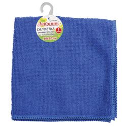ЛЮБАША / Universal napkin ECONOMY microfiber, 30x30 cm, blue