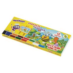 Paint watercolor ONLANDIA "JOLLY BEE" honey, 12 colors, CLASSIC, cardboard