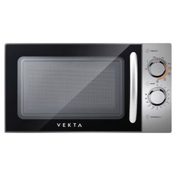 VEKTA MG720AHS microwave oven, 20 litres, 700 watt power, mechanical control, grill, timer, silver