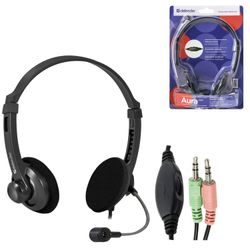DEFENDER / Headphones with microphone (headset) Aura 104, wired, computer, 1.8 m, black