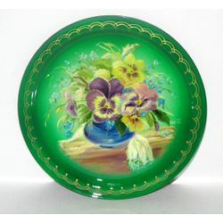 Сувениры из Н.Тагила / Souvenirs from N. Tagil / Tray "Scene painting. Bouquet", 17 cm