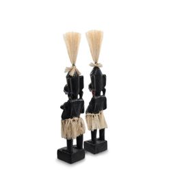 Decor and Gift / Wooden figurine "Asmat black, golden" 20 cm