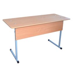 Table-party 2-seater unregulated "Budget" (760 x1200 x500 mm), growth 6, gray frame, LDSP beech