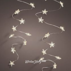 Kaemingk / LED garland Dew Stars with batteries 2.95 m, 60 warm white mini LED lights, silver wire, IP20