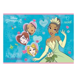 HATBER / Album for drawing "Princess-DISNEY" (5 types), 205x290 mm, 12 sheets of A4, staple, cardboard cover