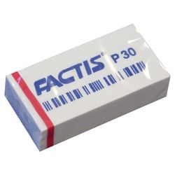 Ластик FACTIS P 30 (Испания), 40х20х10 мм, белый, прямоугольный, мягкий, ПВХ