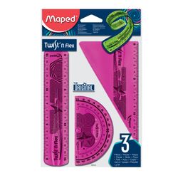Set drawing small MAPED "Twist'n Flex" (line 15 cm, square, protractor), flexible cuts, the suspension