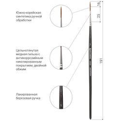Brush art is a professional ART BRAUBERG "CLASSIC", soft synthetic, liner, No. 1, short handle