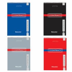 BRAUBERG / Assorted notebook "Contract" LARGE FORMAT, 80 sheets of A4 (195x297 mm), spiral, cardboard, rigid backing, cage