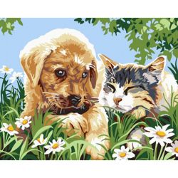 Опт-картина / Painting by numbers 20x30 Fluffy friends