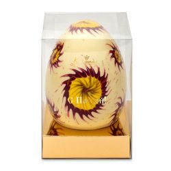 Chocolate curly white with yellow-purple decor