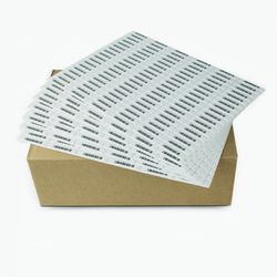 Self-adhesive anti-theft acoustomagnetic labels, 10x44 mm, false barcode
