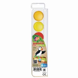 Watercolors "Zoo" 6 colors, honey, without a brush, plastic box