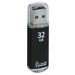 SMARTBUY / Flash Drive 32 GB, V-Cut, USB 2.0, Metal Case, Black