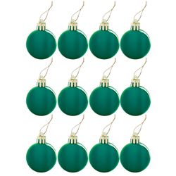 ЗОЛОТАЯ СКАЗКА / Christmas tree balls SET 12 pcs., Plastic, 4 cm, GREEN, gloss, euro hanger