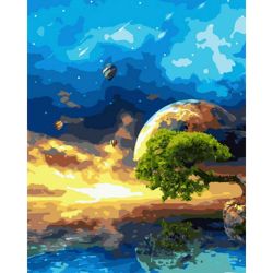 Опт-картина / Pintura por números 40x50 Puesta de sol abstracta