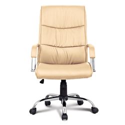 Sedia da ufficio BRABIX "Space EX-508", ecopelle, cromo, beige