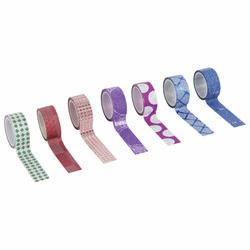 ОСТРОВ СОКРОВИЩ / Polymeric adhesive tapes for decoration with glitter "GEOMETRY", 15 mm х 3 m, 7 colors