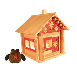 Пелси / Constructor "Hut teremok with dolls, painting and wiring", 106 elements