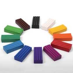 Plastilina classica PIFAGOR SCHOOL 12 colori 180 g con pila