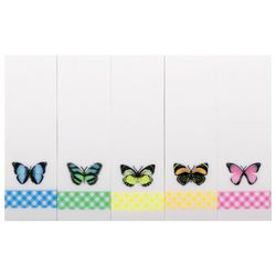 Bookmark adhesive BRAUBERG WITH a PICTURE of a "BUTTERFLY" plastic, 48х15 mm, 5 colors x 20 sheets in plastic book