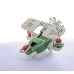 Toy Christmas tree "Plane Biplan" 6017 Santa
