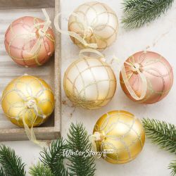 Kaemingk / Un set de boules en verre Louisiana 8 cm, 6 pièces