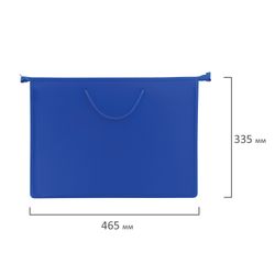 Folder of paintings and drawings on the A3 handles-drawstring, plastic, zipper top, PYTHAGORAS, blue
