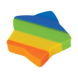 The eraser notched PYTHAGORAS "rainbow", 30x30x6 mm, color assorted, thermoplastic rubber