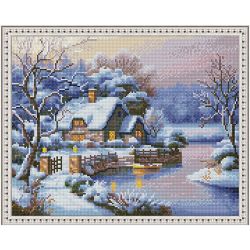 Опт-картина / Diamond mosaic 40x50, round rhinestones Fairy winter