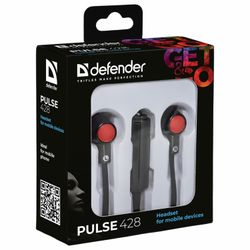 DEFENDER / Earphones with microphone (headset) Pulse 428, wired, 1.2 m, in-ear, black