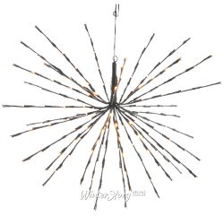 Kaemingk / Decoração LED Polar Star preta 70 cm, 160 lâmpadas LED brancas extra quentes com cintilação, IP44