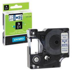 Cartridge for DYMO D1 label printers, 12 mm х 7 m, plastic tape, blue font, white background